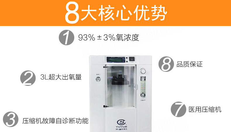 魚躍制氧機7F-3B 家用醫療老人吸氧機醫用氧氣機